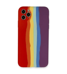 İphone 11 Pro Kılıf Ebruli Lansman Silikon - Kırmızı-mor