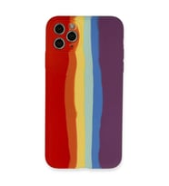 İphone 11 Pro Kılıf Ebruli Lansman Silikon - Kırmızı-mor