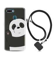 Oppo A5S A15 A16 A54 A55 A73 A74 Kılıf Boyun Askılı Silikon Hello Panda 1709
