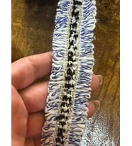 EN 3 CM ÇİFT TARAFI PÜSKÜLLÜ TRİKO ÖRME ŞERİT DİKİŞ AKSESUARI (1 METRE9 (Mavi)