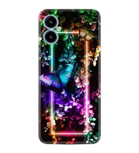 X5 Kılıf Silikon Desen Özel Seri Butterfly Neon 1684