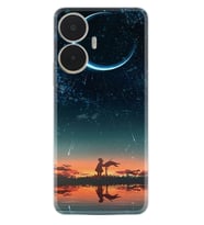 Realme C55 Kılıf Silikon Desen Özel Seri Ay ve Kız 1720