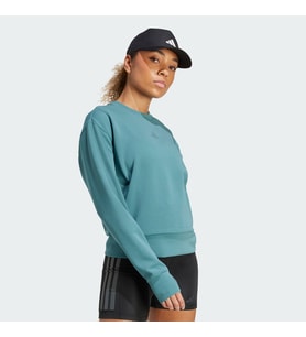 adidas JW3395 D4T KNIT CREW Kadın Sweatshirt (Turkuaz)