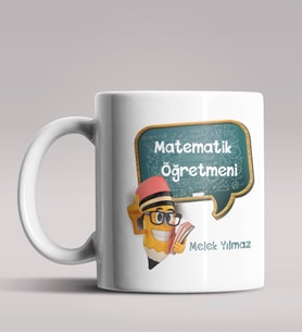 Kişiye Özel Matematik Öğretmeni Tasarımlı Beyaz Renk Kupa 15