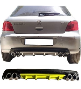 Peugeot 307 Sarı Difüzör Çiftli Yuvarlak Egzoz Görünümlü D Tip Difizör