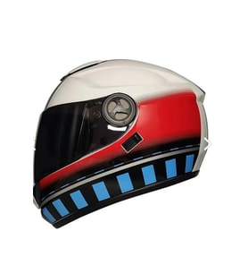 Motosiklet Kaskı Ce Onaylı Full Face Abs Materıal Güneş Vizörlü Kask FR 913 Tessaract-Ts (Beyaz - Kırmızı)