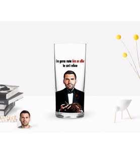 BK Gift Kişiye Özel Renkli Baskılı Godfather Baba Karikatürlü Rakı Bardağı-7 (Beyaz)