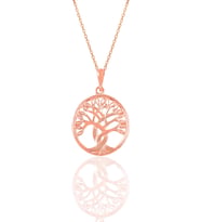 Söğütlü Silver Gümüş rose  yaşam ağacı kolye