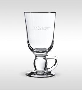 BK Gift Kişiye Özel İsimli Irısh Kulplu Latte Bardağı (Beyaz)