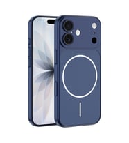 Apple iPhone 17 Uyumlu Kılıf Zore M-Safe Şarj Özellikli Kamera Korumalı Spark Kapak (Mavi)