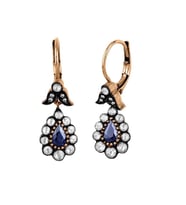 0.68 Karat Elmaslı Süzme Damla Safir Küpe EE288