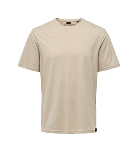 ONLY & SONS ONSMYRON LIFE REG SS DITSY TEE CS 22029480 (Gümüş)
