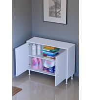 Eliusta Arden 100 cm Beyaz 2 Bölmeli Banyo Düzenleyici Dolap 1 Raflı Çok Amaçlı Mutfak Dolabı 100x75x32,5 cm