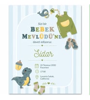 EKONOMİK BABY SHOWER DAVETİYE MODEL NO:0021-0025 ZARF DAHİL