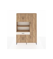 Arges Dolap 10 Raflı Tek Çekmeceli 6 Kapaklı 132x30x195 Çam-Çam/Aytaşı