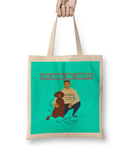 You Make Me Happy Dog Lover Gifts Bez Çanta Uzun Saplı