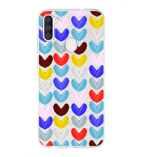 PrintiFy Samsung Galaxy A11 ile Uyumlu 1mm Slim Fit Water Color 1 Baskılı Şeffaf  Kılıf