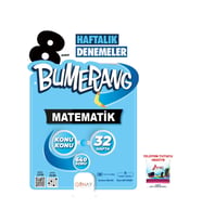 Günay Yayınları 2025-2026 8. Sınıf Bumerang Matematik 32 Haftalık Denemeler Video Çözümlü Optik Okumalı (Çok Renkli)