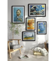 Van Gogh Tablo Sanatsal Ünlü Ressam Çerçeveli Çoklu Tablo Modern Çerçeveler Ev Dekoru ÖZC-450 (Siyah)