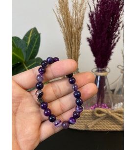 MOR AKİK DOĞAL TAŞ BİLEKLİK 8mm