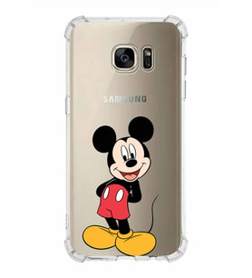 Samsung Galaxy S7 Edge  Köşe Korumalı Antişok Kapak Mickey Mouse Tasarımlı Şeffaf  Kılıf