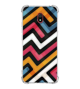 Xiaomi Redmi 8A Köşe Korumalı Antişok Kapak Labirent Grafiti Tasarımlı Şeffaf Silikon Kılıf