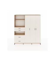 Arges Gardrop 12 Raflı 4 Çekmeceli Tek Askılı 220x30x243 Çam-Aytaşı