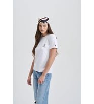 Beginning Composition Kadın Taş T-Shirt (Beyaz)