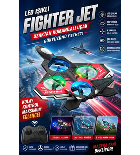 Led Işıklı Oyuncak Drone Fighter Jet Tasarımlı Uzaktan Kumandalı Uçak