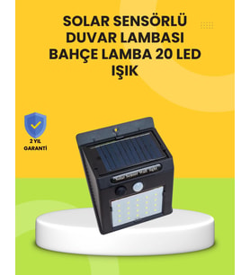 Güneş Paneli ile Şarj Olan 20 LED Dış Mekan Hareket Sensörlü Lamba