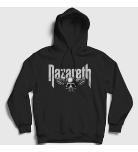 Presmono Unisex Siyah Logo Rock Nazareth Kapüşonlu Sweatshirt 522787tt