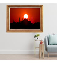Altın Varaklı Çerçeveli Paspartulu  Tablo zv1420 (Gold)