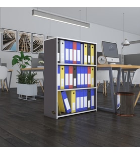 Kenzlife klasörlük raflı ilkutay gri 105*80*30 kitaplık ofis arkalıksız