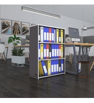 Kenzlife klasörlük raflı ilkutay gri 105*80*30 kitaplık ofis arkalıksız