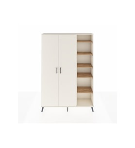 Arges Dolap 7 Raflı 2 Kapaklı Tek Askılı 132x30x195 Aytaşı-Aytaşı/Çam