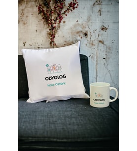 Odyolog Kupa Bardak ve Yastık Set (Beyaz)