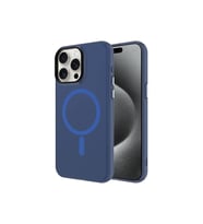 Apple iPhone 15 Pro Max Uyumlu Kılıf Zore M-safe Şarj Özellikli Buzlu Transparan C-Pro Sert Kapak (Lacivert)