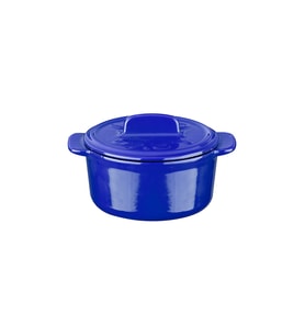 Lava Döküm Mini Tencere Folk Serisi Çap(Ø)9 cm. (Mavi)