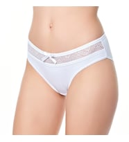 Tutku Elit 12' li Bayan Beli Dantelli Bikini Külot 2704 (Beyaz)