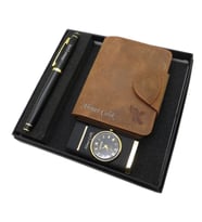 Signator D263 İsme Özel Set - Deri Cüzdan Kartlık + Saatli Çakmak  + Kalem Seti  İsme Özel Hediyelik Set (Karışık)