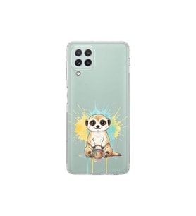 Samsung Galaxy A22 ile Uyumlu Splash Mirket Tasarımlı Şeffaf Silikon Kılıf