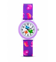 Kelebek Desenli Lila Kız Çocuk Kol Saati Analog Saat ST-304419