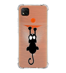 Xiaomi Redmi 10A Köşe Korumalı Antişok Kapak Çizgi Kedi Tasarımlı Şeffaf Silikon Kılıf