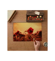 Buğday Tarlasındaki Gelincikler Tasarımı 240 parça Ahşap Puzzle Ahşap Kutuda MP05168