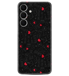 Samsung Galaxy S25 FE Kılıf Boutique Baskılı Resimli Siyah Kalp ve Ok Pcode -064