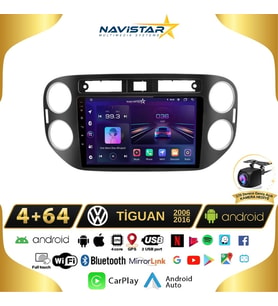 Volkswagen Tiguan 4GB + 64GB Android 13 Kablosuz Carplay 2006-2016 Navigasyon Multimedya Sistemi