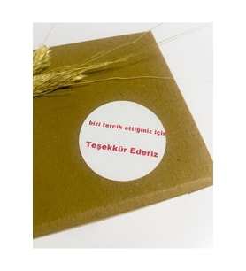 düz yazı Yuvarlak Yapışkanlı Etiket 5x5 cm 100 adet