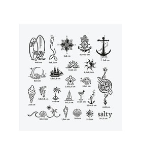 Sea Vibes City Pack Geçici Dövme Şablon Seti 23 Desen Spreysiz Sadece Şablon