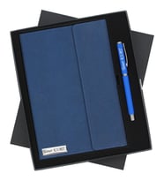 Kişiye Özel Kutulu Premium Defter ve Roller Kalem Seti (Lacivert)