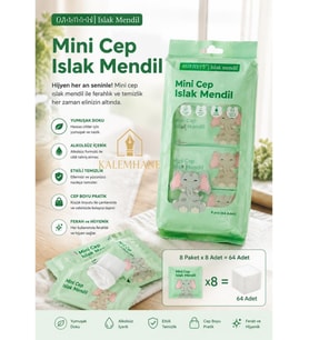 Kalemhane Islak Mendil Çocuklar İçin Mini Boy Fil
